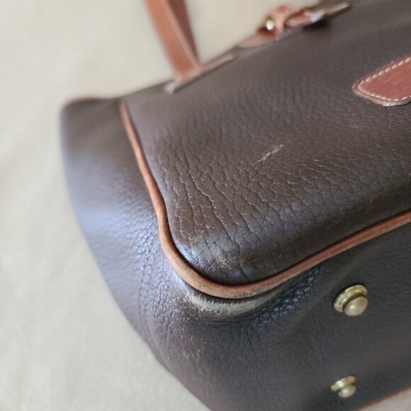 Vintage Dooney & Bourke AWL Leather Tote Brown w Buckle Closure Made In USA - Picture 6 of 16